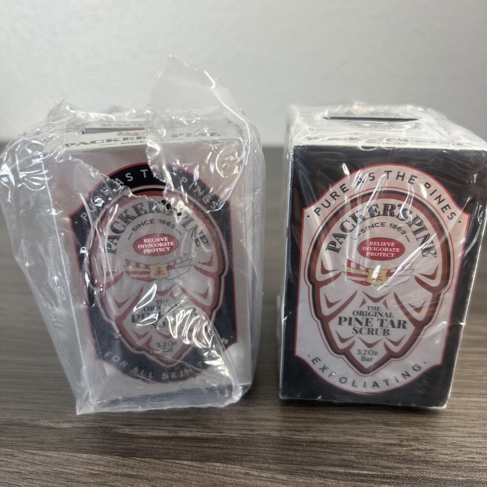 Packers Pine Tar Soap Lot 5 Bars Exfoliating Scrub & Original Sealed USA